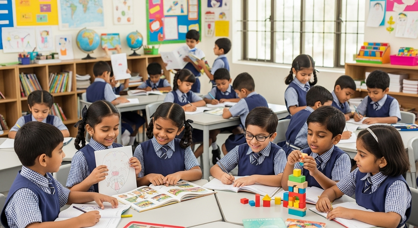 Students learning in classroom